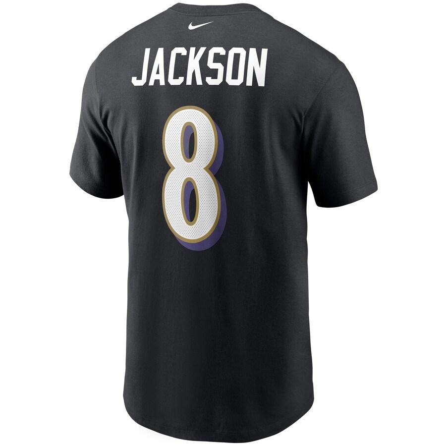 5XL NIKE NFL レイブンズ ゲームシャツ ブラック NIKE（ナイキ） NFL ラマー・ジャクソン レイブンズ Tシャツ ネーム