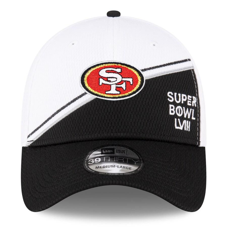 NFL 49ers キャップ 第58回スーパーボウル進出記念 Sideline 39THIRTY Flex Fit Hat ニューエラ/New Era ホワイト ブラック｜mlbshop｜02