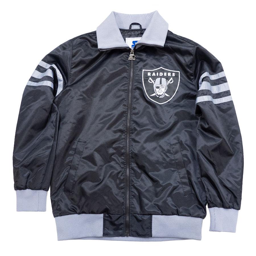 NFL レイダース ジャケット 【現地買付】ライトサテン フルジップ 