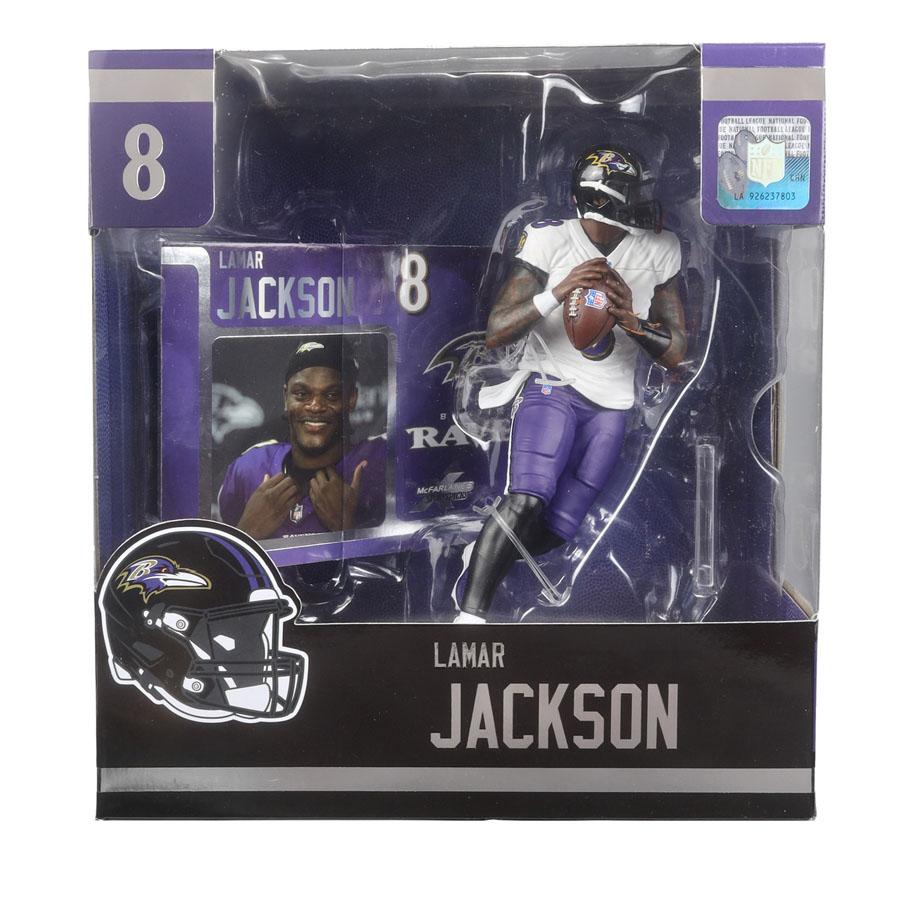 NFL ラマー・ジャクソン レイブンズ フィギュア 7-Inch Posed Figure マクファーレン Mc Farlane パープルの画像