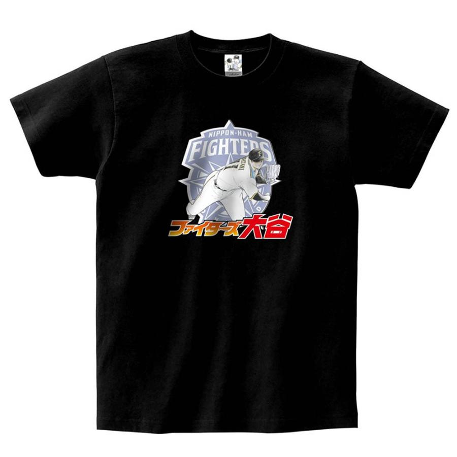 北海道日本ハムファイターズ グッズ 大谷翔平 キャプテン翼 高橋陽一 コラボ ロゴ Tシャツ ブラック Npb 1704otn04 プロ野球メジャーリーグショップ 通販 Yahoo ショッピング