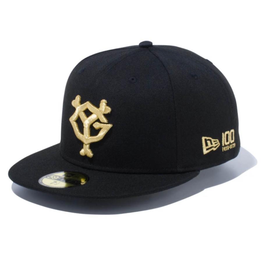 読売ジャイアンツ/巨人 グッズ キャップ/帽子 Giants NE100th 59FIFTY Fitted Hat  ニューエラ/New Era ブラック/ゴールド｜mlbshop