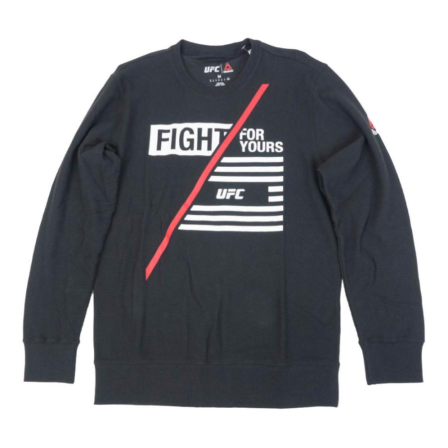 UFC Tシャツ リーボック Reebok ブラック メンズ 長袖 ロンT Fan Logo 