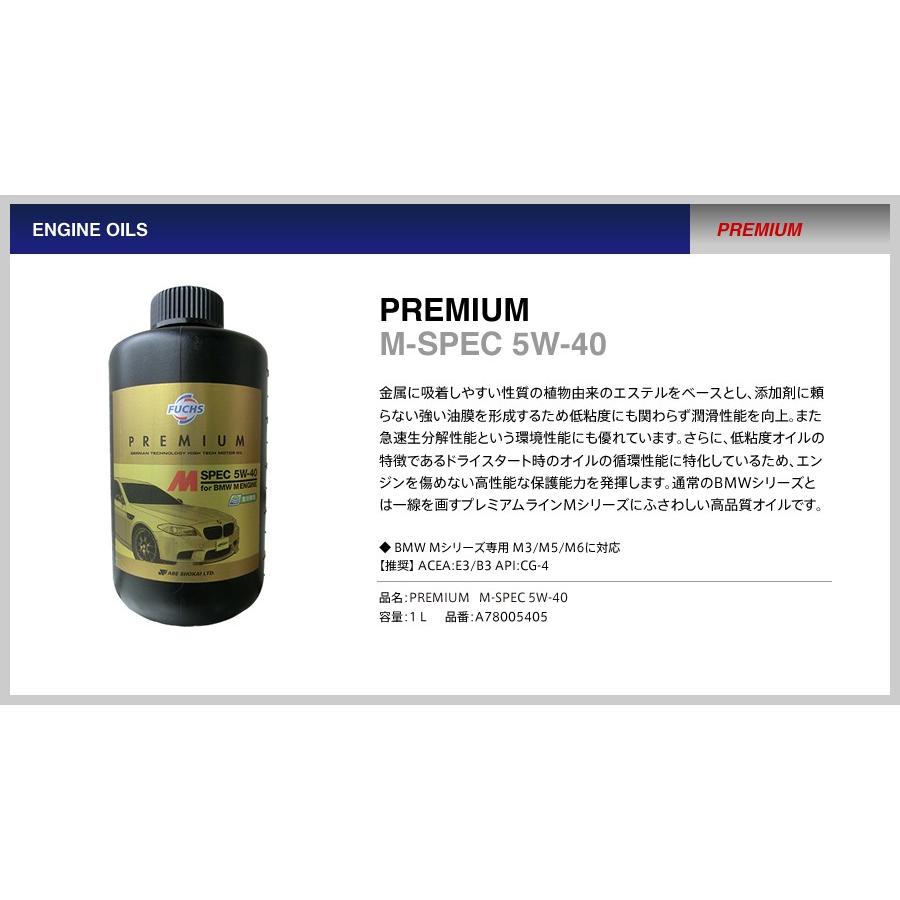 FUCHS フックス エンジンオイル PREMIUM M-SPEC SAE 5W-40 1L 