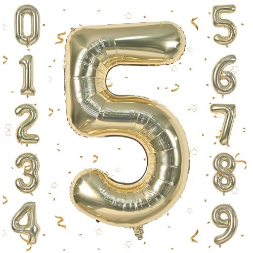 Biapian 数字 バルーン 数字5 風船 ナンバーバルーン 40インチ 大きい 
