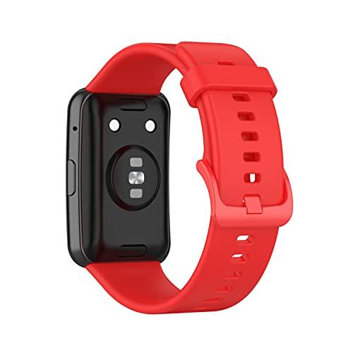 [Comtax] for Huawei Watch Fit ベルト 用 バンド 柔らかいシリコン替えストラップ スポーツ 調整可能 対応 (レッド)｜mlp-store｜02