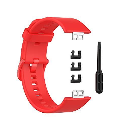 [Comtax] for Huawei Watch Fit ベルト 用 バンド 柔らかいシリコン替えストラップ スポーツ 調整可能 対応 (レッド)｜mlp-store｜04