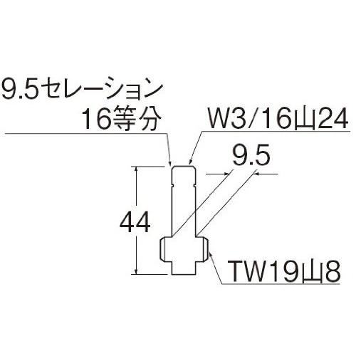 SANEI 水栓補修部品 水栓スピンドル JIS規格品 長さ44mm PU36-1-13｜mlp-store｜03