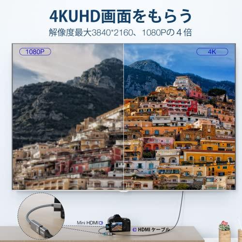 ULT-WIIQ Mini hdmi to hdmi 変換アダプタ - Mini hdmi 延長ケーブル20cm アルミ外装ミニ hdmiオス-HDMIメス変換アダプタ - 4K 3D Raspberry Pi Zero｜mlp-store｜03