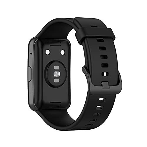 [Comtax] for Huawei Watch Fit ベルト 用 バンド 柔らかいシリコン替えストラップ スポーツ 調整可能 対応 (ブラック)｜mlp-store｜02
