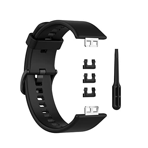 [Comtax] for Huawei Watch Fit ベルト 用 バンド 柔らかいシリコン替えストラップ スポーツ 調整可能 対応 (ブラック)｜mlp-store｜04