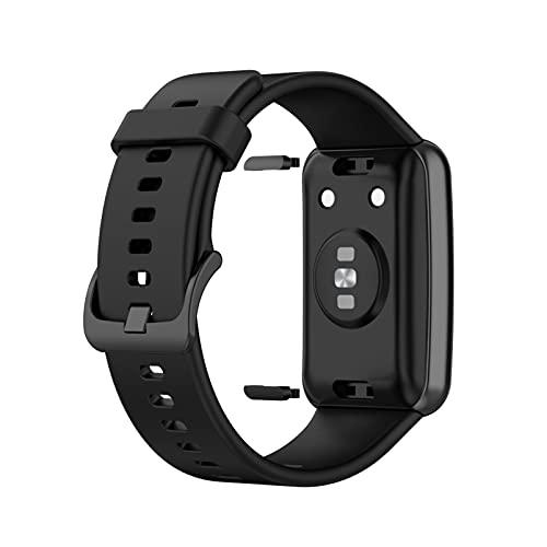 [Comtax] for Huawei Watch Fit ベルト 用 バンド 柔らかいシリコン替えストラップ スポーツ 調整可能 対応 (ブラック)｜mlp-store｜06