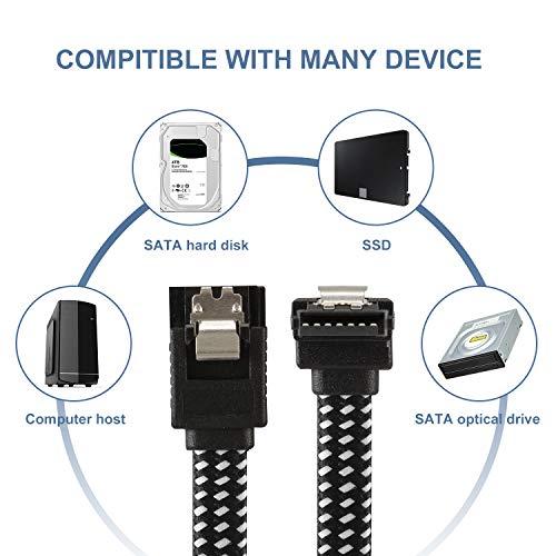 SATA ケーブル Sata3 ケーブル SSD ケーブル [DanYee一年] 4本セット 45cm 高耐久メッシュ ストレート 型 6 Gbps対応 SSDとHDD増設 (ブラック４本)｜mlp-store｜02