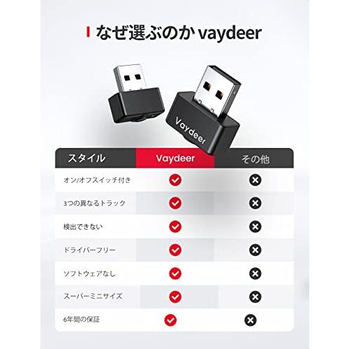 VAYDEER スーパーミニ マウスジグラー USB ポート マウスムーバー Mouse Jiggler マウス エミュレータ マウス 自動 動かす ON/OFFスイッチ付き マル｜mlp-store｜07