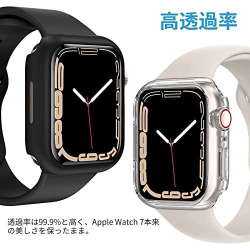 LIRUWECH Apple Watch series 9/7/8用 ケース 41mm-45mm アップルウォッチ シリーズ9/7/8用保護カバー ガラスフィルム 一体型 PC素材 タッチ感良好｜mlp-store｜03