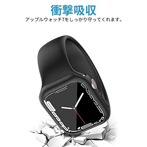LIRUWECH Apple Watch series 9/7/8用 ケース 41mm-45mm アップルウォッチ シリーズ9/7/8用保護カバー ガラスフィルム 一体型 PC素材 タッチ感良好｜mlp-store｜04
