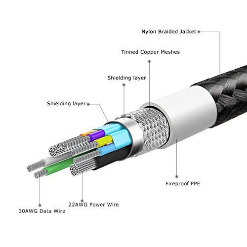 Fasgear Type C - USB B 3.0ケーブル ナイロン編組 USB C雄- Type B雄 コード (1M, ブラック)｜mlp-store｜03