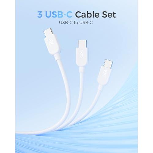 Cable Matters 3本セット USB C ケーブル ホワイト 3m/10ft 柔らかい USB Type-C ケーブル 60W PD対応 オレン ジ ブルー パープル iPhone 15/15 Pro/｜mlp-store｜02