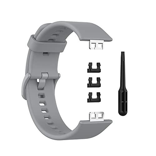 [Comtax] for Huawei Watch Fit ベルト 用 バンド 柔らかいシリコン替えストラップ スポーツ 調整可能 対応 (グレー)｜mlp-store｜04