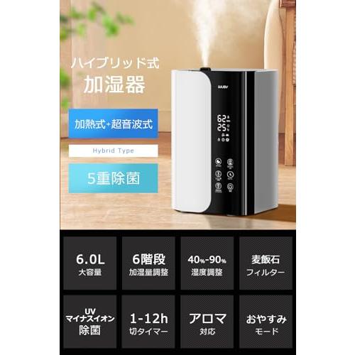 2024年最新型 ハイブリッド加湿器 大容量 上から給水 卓上 マイナスイオン Amazon.co.jp: 加湿器 大容量 8L 【2024年最新型 自動恒湿