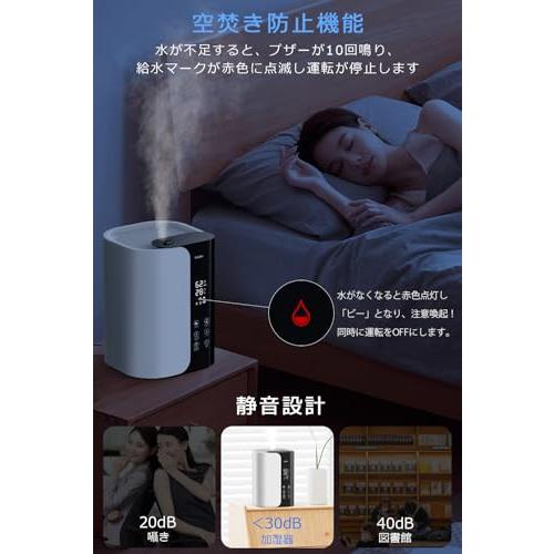 加湿器 大容量 6L 【2024年新登場 5重除菌浄化 & マイナスイオン