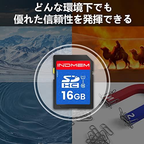 INDMEM SDカード 16GB 2枚セットSDHC メモリーカード UHS-I U1 Class10 高速 Full HD ビデオ 撮影｜mlp-store｜03