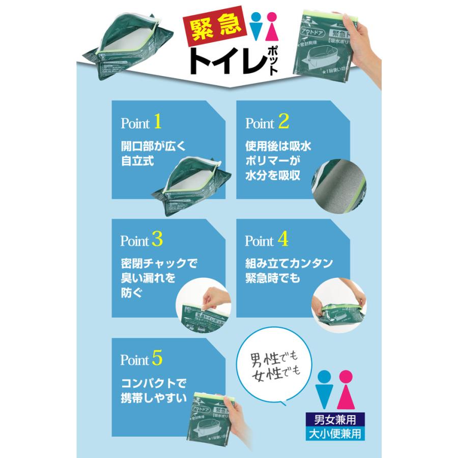 緊急トイレポット 10P 防災グッズ 地震 災害 携帯トイレ 車 備蓄 介護