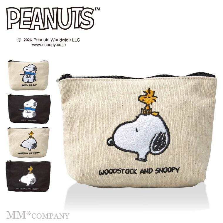 SNOOPY（スヌーピー） 帆布 ポーチ M 化粧ポーチ ガジェットケース