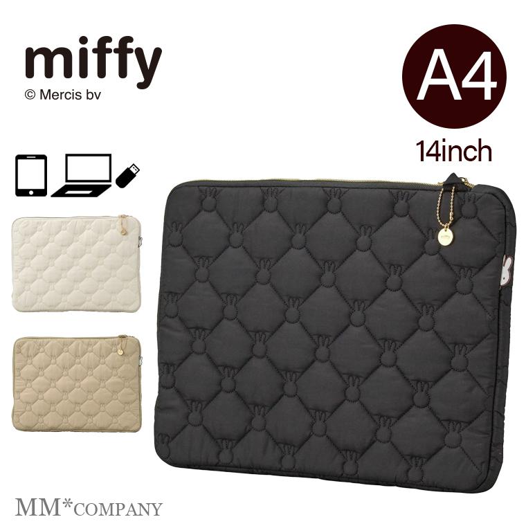 Miffy（ミッフィー） パソコンケース キルティング フラットポーチ PC