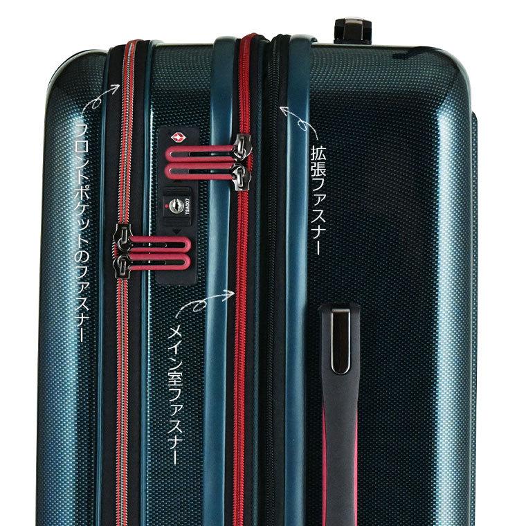 PLUS ONE フロントポケット スーツケース 拡張機能付き 56L Mサイズ 4
