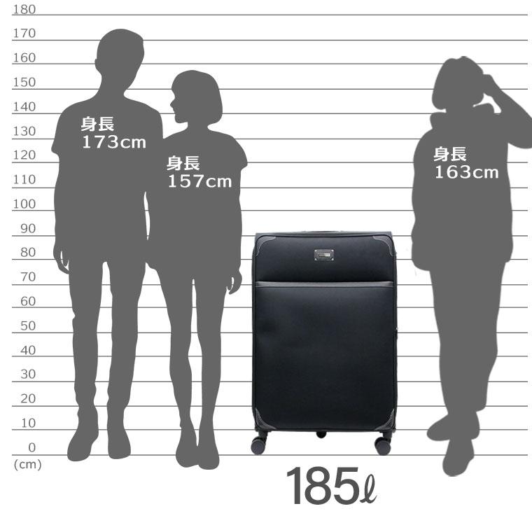 シフレ エスケープ★ソフトスーツケース／キャリーバッグ ソフトキャリーケース 185L(拡張時205L)特大 キャリーバッグ