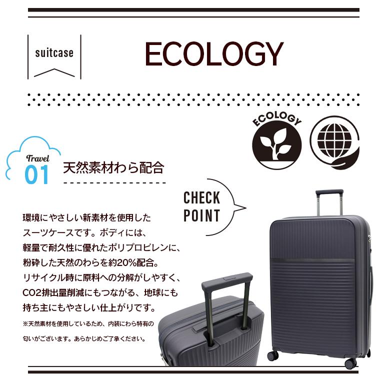 GREEN WORKS シフレ SDGsスーツケース Lサイズ 93L 麦わら配合素材使用