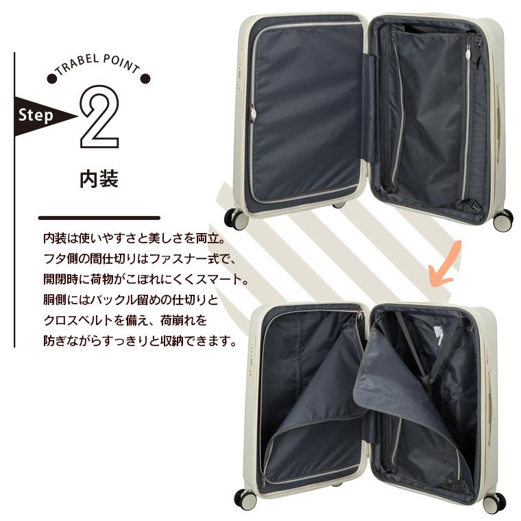 ミッフィー キャリーケース 拡張 ファスナータイプ Mサイズ 55L〜60L Miffy（ミッフィー） 拡張 キャリーケース Mサイズ 55~60L キャリー
