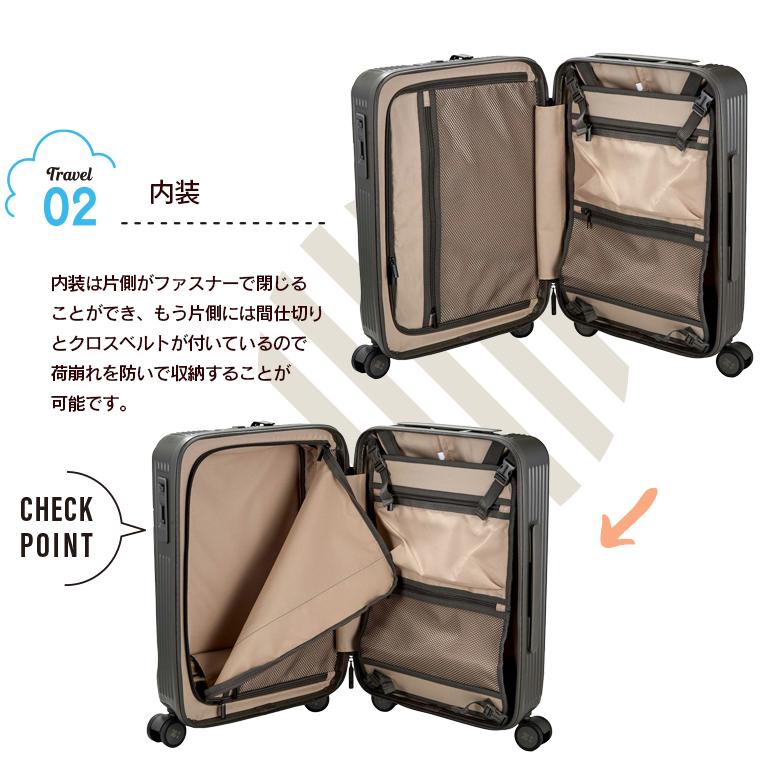 ハピタス フロントオープン キャリーバッグ 機内持ち込み可 カップ