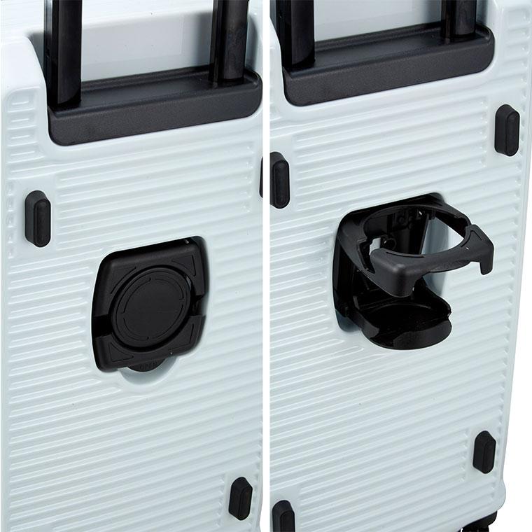 ストッパー付 スーツケース Sサイズ 45L 1〜4泊目安 軽量 BOX型 カップホルダー付 ジッパー ファスナータイプ キャリーバッグ シフレ ハピタスプラス HPL2307-Sの画像