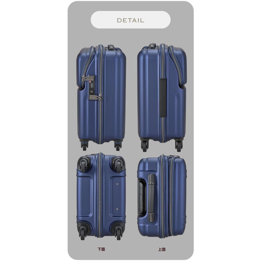 ハピタス フロントオープン スーツケース Sサイズ 37L シフレ ゼログラ
