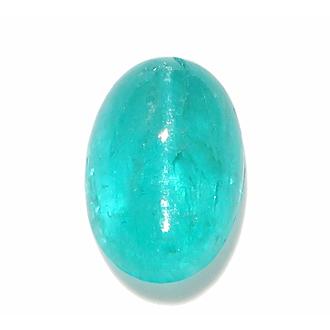 3050 希少 ネオンカラー パライバトルマリンキャッツアイ 0.97ct 青緑 Quintos，ブラジル ソーティング付 瑞浪鉱物展示館