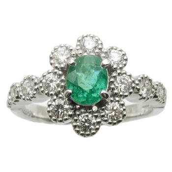 パライバトルマリン リング 0.50ct D0.50ct ダイヤ入り 18金 値打ち 