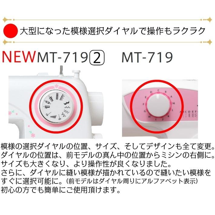 今だけフットコントとミシン糸10色セットプレゼント中 ジャガー MT719-2 電子ミシンミシン 本体 初心者 簡単 コンパクト 軽量 安い｜mm1｜08