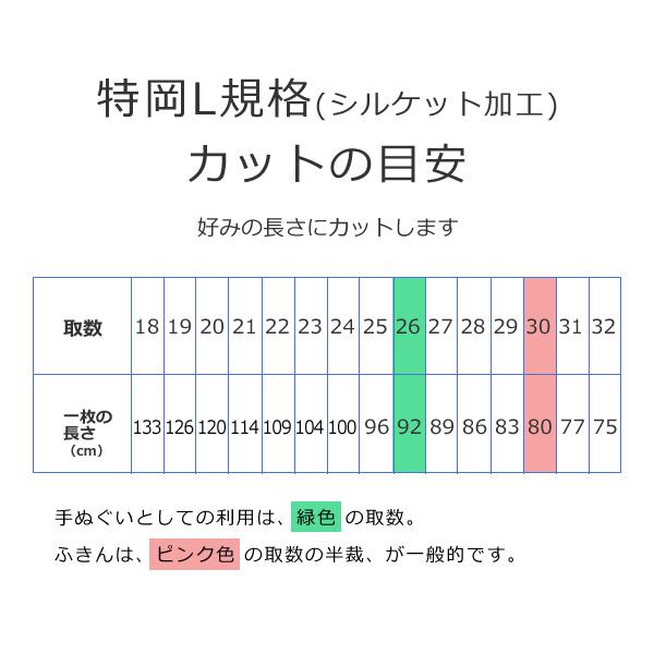 手ぬぐい 特岡L規格（約24m×37cm） 反物 日本製 白無地 無料カット