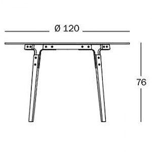 ダイニングテーブル STEEL WOOD TABLE スチールウッドテーブル φ1200xH760 ホワイト TV928 受注生産品｜mminterior｜02