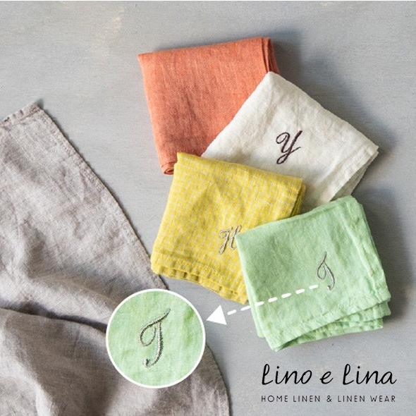 Lino e Lina（リーノエリーナ） リネンハンカチイニシャル刺繍