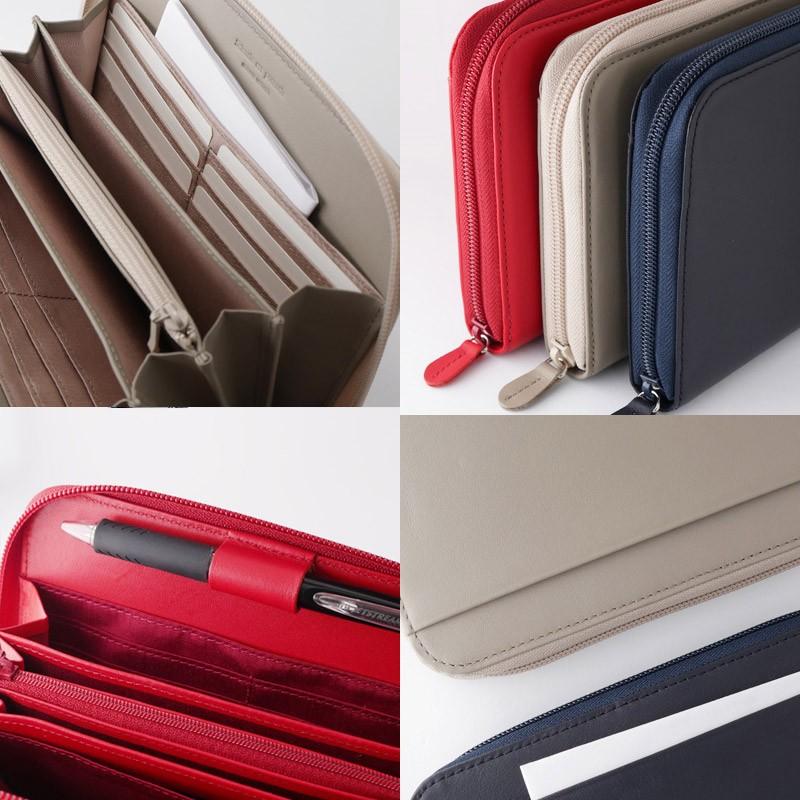 刺し子刺繍と本革(イエロー)のがま口通帳ケース、がま口バッグ