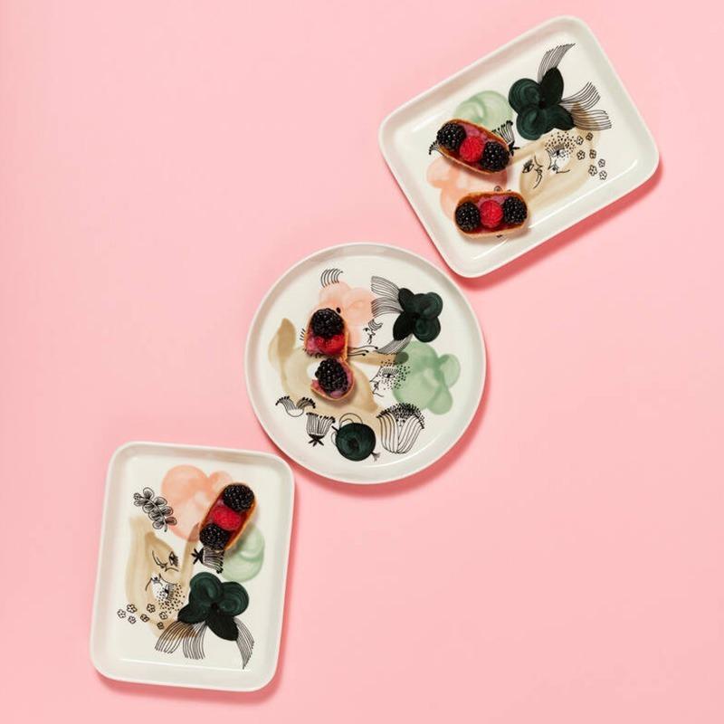 ARABIA（アラビア） クッカマー プレート 19cm グリーン 水彩画 春 食