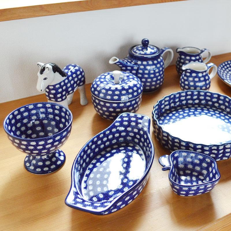 ポーランド・セラミカ・陶器・置物 セラミカ | シンプルな柄の【ポルカドット】 柄物に抵抗がある方