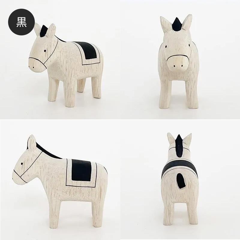 T-LABO 木製雑貨 polepole ぽれぽれ動物 ウマ 赤 / 金 / 黒 午年 馬