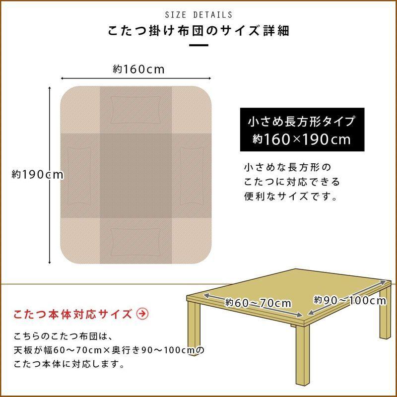 10周年記念イベントが 省スペース こたつ布団 小さめ長方形用 160x190cm なめらか とろける フランネル ふっくらボリューム 洗える アイボリー Cisama Sc Gov Br