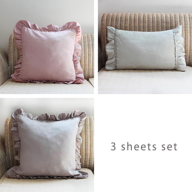 送料無料 ３枚セット フリル クッションカバー ダークパステル くすみカラー ピンク パープル グレー グリーン 北欧 スモーキーカラー シャビーシック Cc Fril 001 Mignon Interior Shop 通販 Yahoo ショッピング