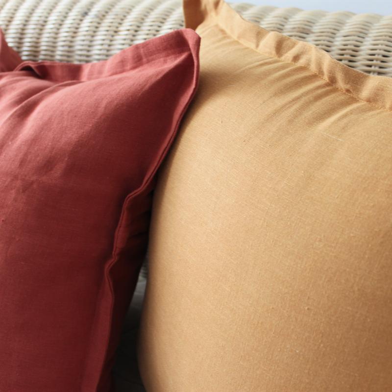 送料無料 リネン クッションカバー （全4色） 麻100％ リネン100