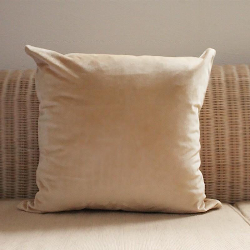 送料無料 ベージュ ベロア 45cm クッションカバー クリーム色 : mignon